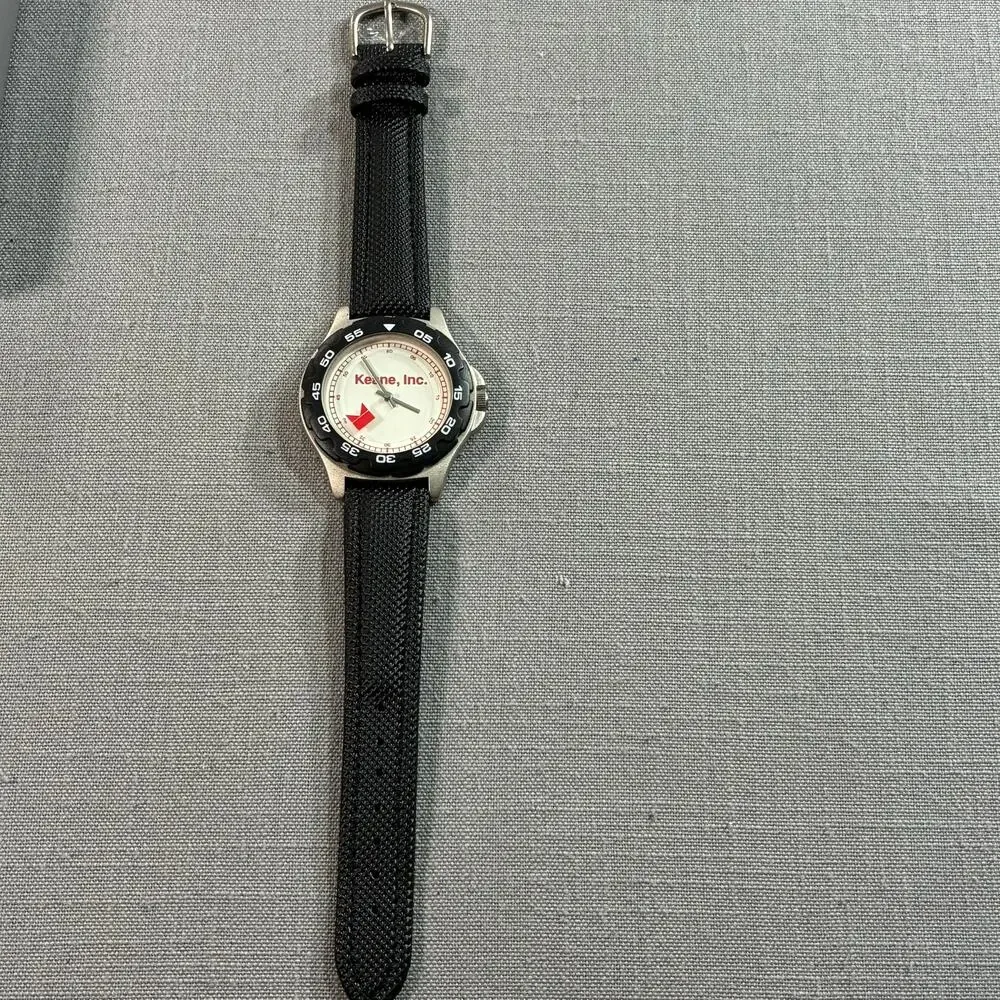 Sweda Keane Inc Promotional Quartz Watch Black Strap Needs Battery w/ Case